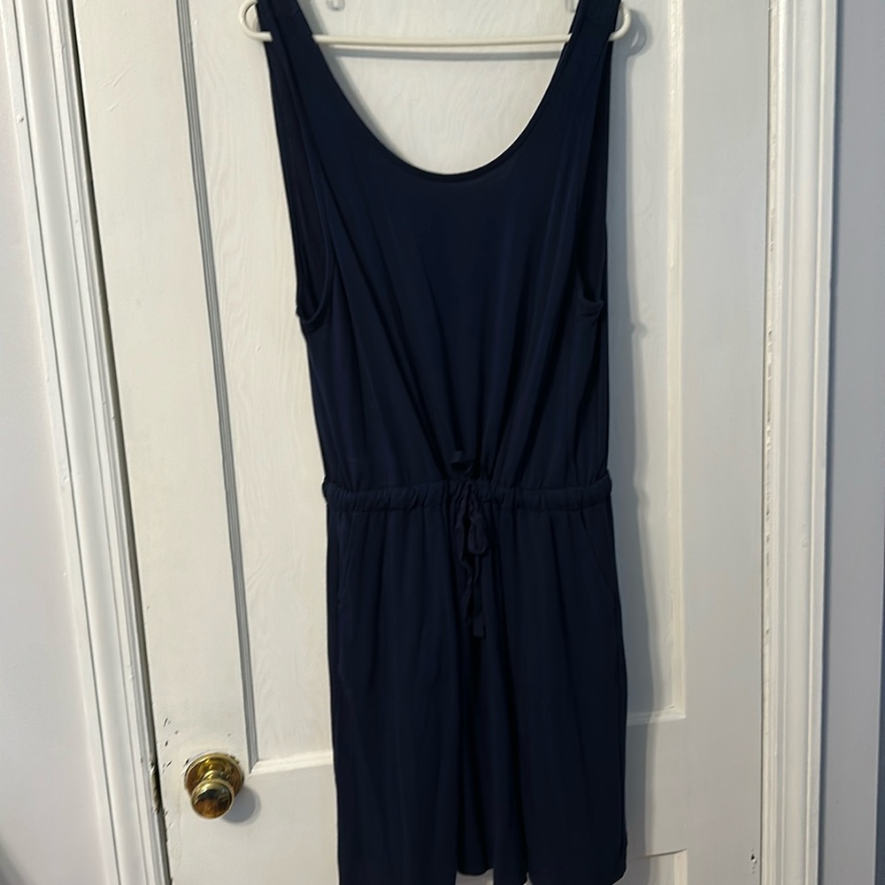 Lou & Grey signature soft navy knit dress